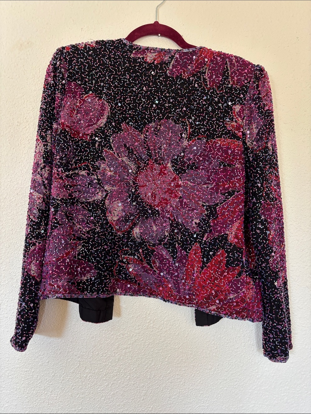 90s SILK beaded AOP cropped jacket - Picture 5 of 9